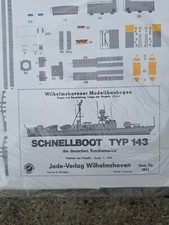 Vintage German Military Card Modelling Kit. Schnellboot Typ 143
