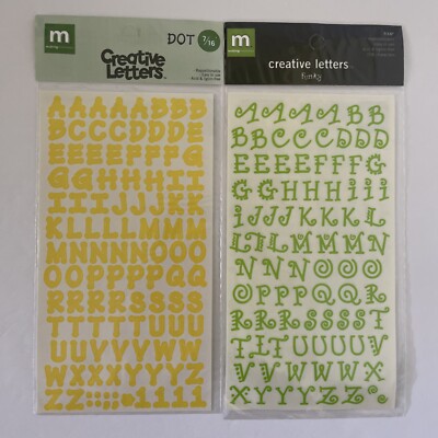 2 Making Memories 7/16  Dot Yellow Funky Lime Creative Letters Alphabet Stickers