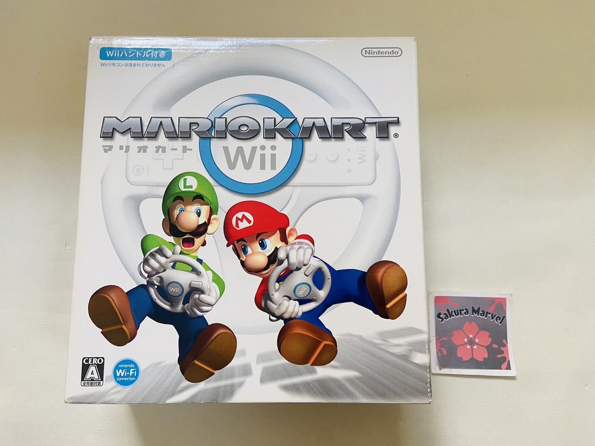 任天堂WII Nintendo Wii Mario Kart Wii w/Handle Wheel & Box Japanese
