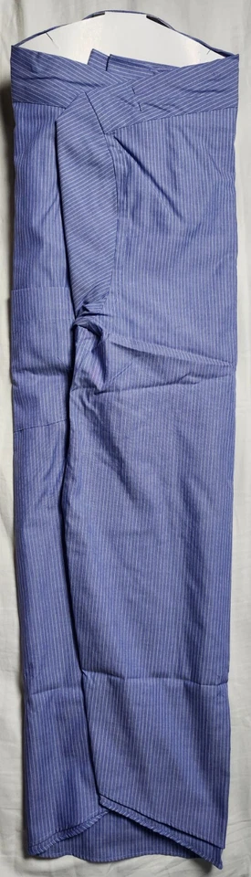 Camisa de vestir XMI azul con botones a rayas algodón manga larga talla 16 R Foto 3 de 4