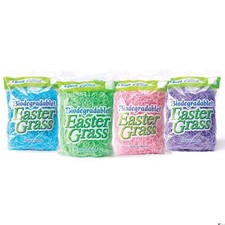 Pastel Color Biodegradable Spring Decor Easter Grass Shred Plastic Gift Baske...