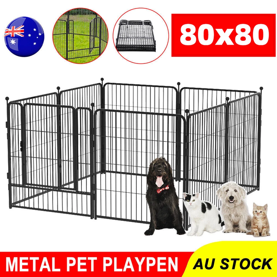32"  8 Panel Pet Dog Playpen Cage Enclosure Exercise Cat Puppy Metal Fence AU - image 4 of 4