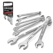 NEW 8-Pack Combination Wrench Sets SAE 5/16" to 3/4" 12-Point w/Wrench Organizer