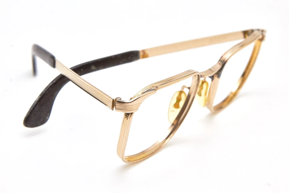 Marco de gafas METALVISTA vintage de los años 70 gafas doradas marco cuadrado piloto Foto 3 de 4
