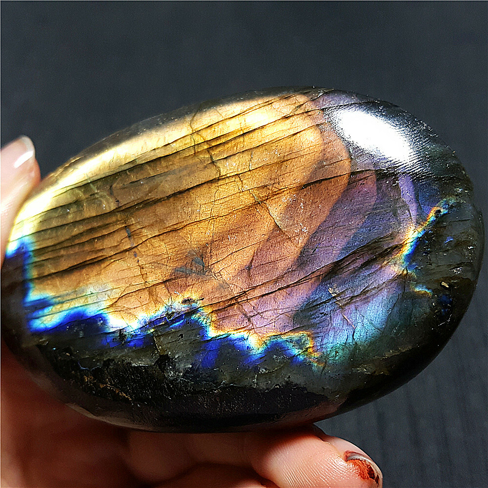 TOP 153.2G Natural Purple Rainbow Labradorite Crystal Healing