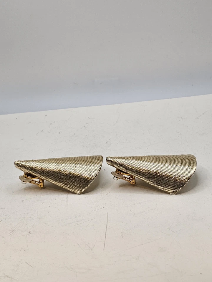 Серьги-клипсы треугольные Rebecca De Ravenel позолота Aida заявление 3 дюйма подпись мама - Изображение 3 из 4