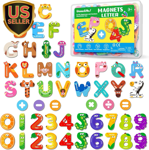 Magnetic Letters and Numbers, Fridge Alphabet Magnets for Toddlers 1-3, 52 PC... - Picture 5 of 7