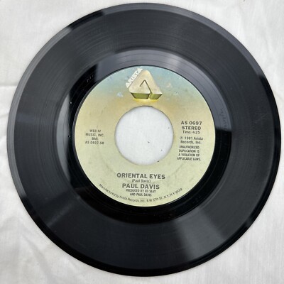 Paul Davis Love or Let Me Be / Oriental Eyes Record 45 RPM Vinyl