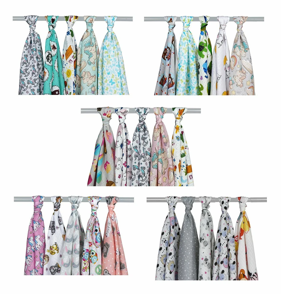 Restposten KiGATEX Mullwindel/Spucktücher, 5er Pack, 80x80 cm, doppelt gewebt