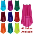 Women Lady Chiffon Hot Sexy Asym Skirts Waist Maxi High Low Hem S~3XL| 45 Colors