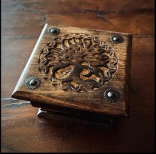 Tree of Life Carved Wood Box