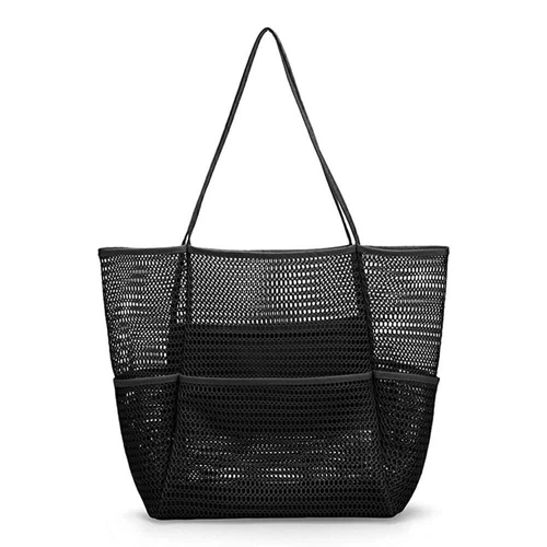 Extra Large Mesh Beach Bag Big Capacity Woven Shoulder Bag Travel UK NEW - Picture 16 of 26