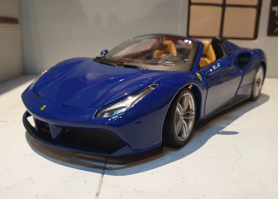 Ferrari 488 Pista Spider Blue 2020 1:24 Scale Model Car Ltd Ed 1950 166 Tribute - Image 3 of 4
