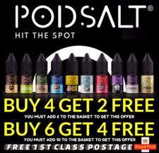 POD SALT 10ml Nic Salts 5/11/20mg Nicotine E liquid Vape Juice Ecig All Flavours