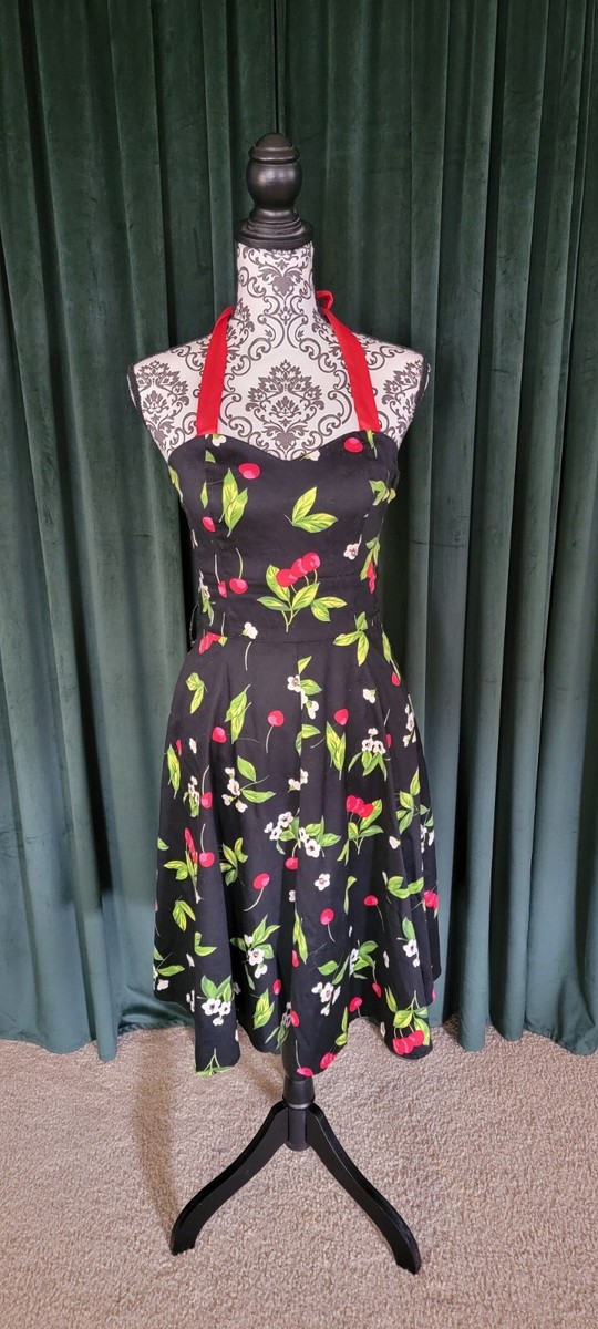 Vintage-inspired A-line Halter Dress With Cherrys | eBay Vintage-inspired A-line Halter Dress With Cherrys | eBay