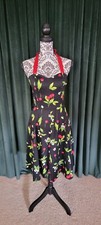 Vintage-inspired A-line Halter Dress With Cherrys