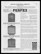 1926 Racine Radiator Co Wisconsin Perfex "The Perfect Radiator" Vintage Print Ad