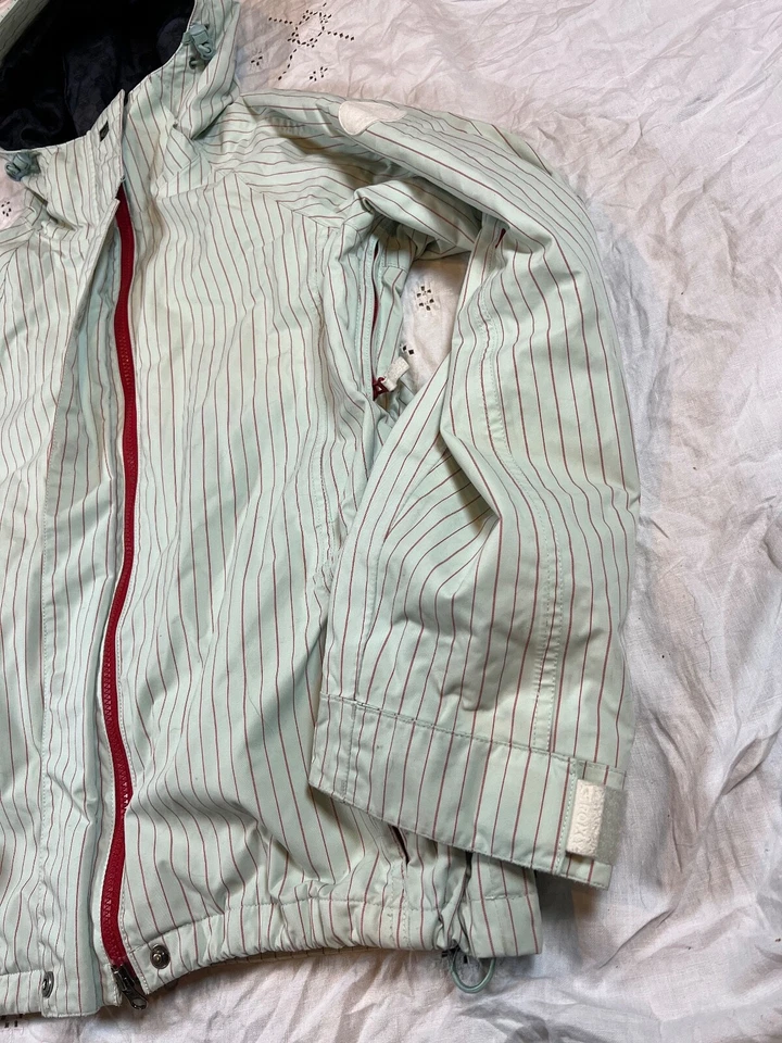 Abrigo Roxy Utilitario Roxy Snow Edición Limitada 10K Talla M Como Nuevo Rojo Rayas Cremallera Completa Para Mujer Foto 2 de 4