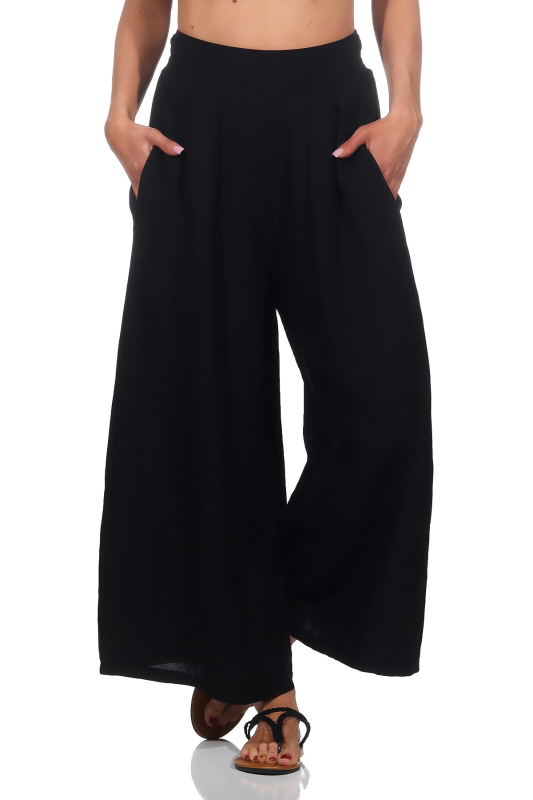 Palazzo Hose Damen - Leicht, Luftig & Elegant | Sommerhose Mit Taschen