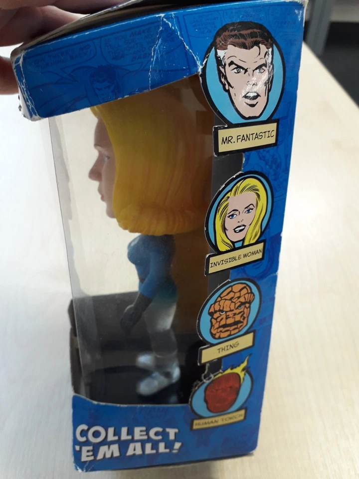 Marvel Wacky Wobbler Funko Cabeza Bobble Mujer Invisible 2009 Fantastic Four Foto 2 de 4