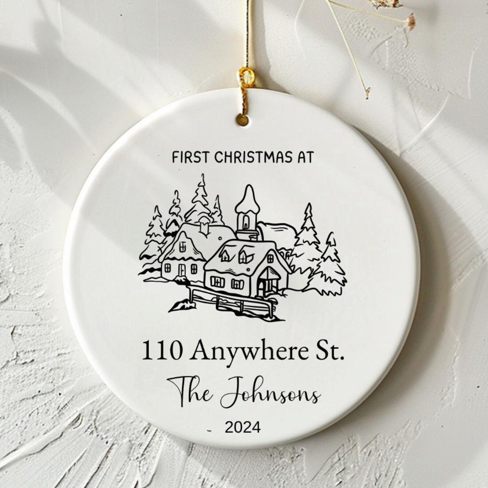 Personalized Ornament First Christmas At New Home Custom Address Name Christmas