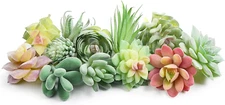 Happyhapi 12 Pcs Artificial Succulents Mini Fake Plants Unpotted Faux Succule...