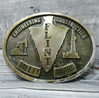 Flint Engineering Construction S A Belt Buckle Vintage 70s WSAW USA .CVB234