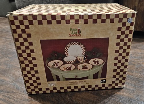 Debbie Mumm's Folk Art Santas 16 Piece Service For 4 Christmas Dinnerware Set - Picture 3 of 12