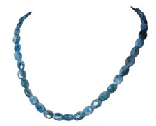 Blue Apatite 8x6mm Faceted Oval Bead Strand  8x6x3.5mm  50 Beads 