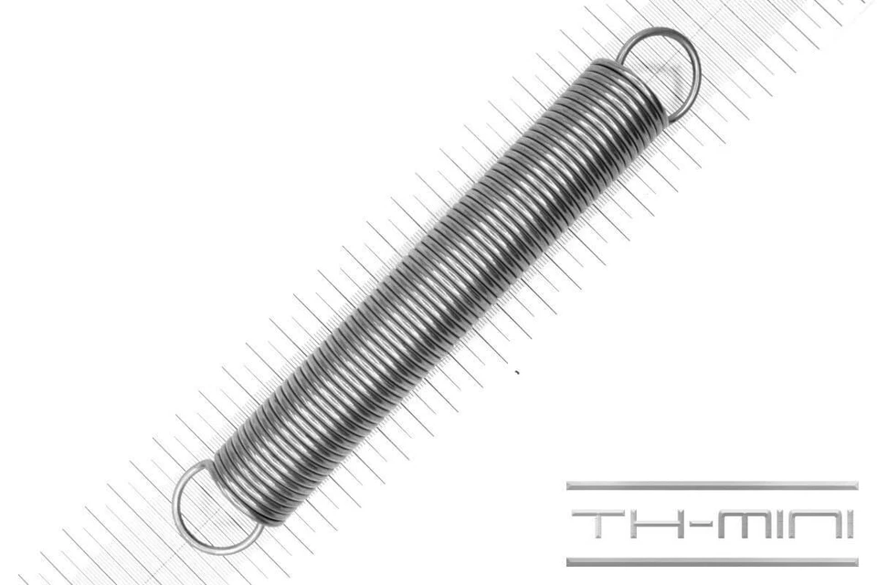 GUTEKUNST FEDERN Zug-Feder 2,5mm Haken Öse 27,5x193mm 15,7kg Spiral Edel-stahl rostfrei Metall
