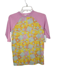 Lularoe Sloan T-Shirt Unisex Boys Kids Size 12 Crew Geometric Multi color 1965