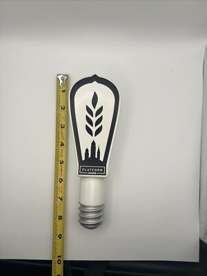 Platform Beer Co. Beer Tap Handle, ceramic, lightbulb design. Black Grey