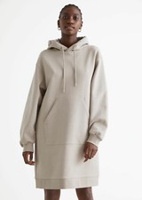  Other Stories Beige Oversized Sweatshirt Hoodie Dress Size Small