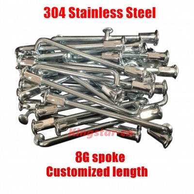 Custom Length 8g Motorcycle And Motorbike Spokes And Nipples 304 Stainless Steel Ebay