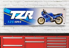 BR543B YAMAHA TZR125 GALOUISES BLAU GARAGE WERKSTATT BANNER SCHILD