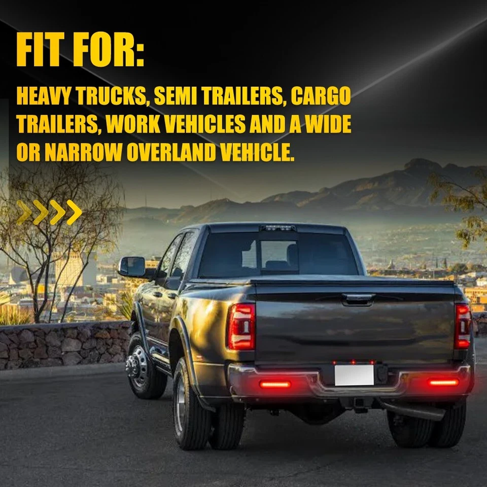 Luz de funcionamiento de freno de giro trasero LED de 5" lámpara DRL que fluye rojo ámbar universal 2 piezas Foto 3 de 4