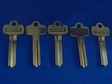 LOT OF FIVE  NICKEL SILVER FITS BEST KEY BLANKS FOR "E"  KEYWAY