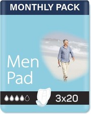 60 x Incontinence Pads Men with Adhesive Strip | Mens Incontinence Pads |