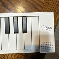 Carry-on 88-Key Folding Electronic Keyboard White, Built-in Speaker, USB