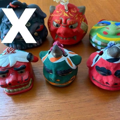 Dorei Clay Bell 5-Piece Set No.37 Lion Oni Figurines Collectible