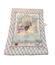 Vintage 1993 Dundee Mills Teddy Bear Baby Quilt Crib Comforter Pastel Nursery
