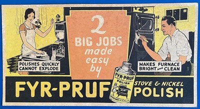 Fyr-Pruf Polish Werbung Vintage American Ammone Buffalo N.Y. USA 1920s