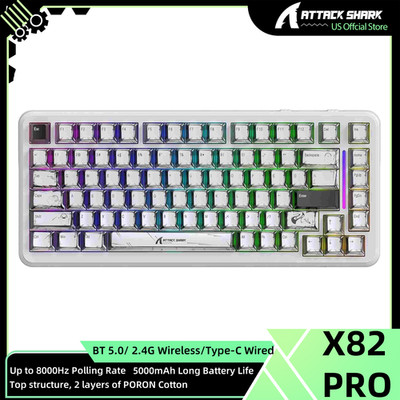 ATTACK SHARK X82PRO HE Wireless Rapid Trigger Gaming Keyboard Magnetic Switch