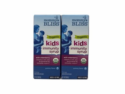 2 Mommy's Bliss Organic Kids Elderberry Syrup Immunity Support 3 fl oz 90mL