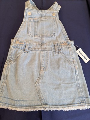 Old Navy Denim Jean Skirt Overalls Jumpsuit Dress Girls Size 2T NWT