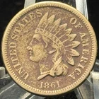 1861 United States Indian Head One Cent Coin