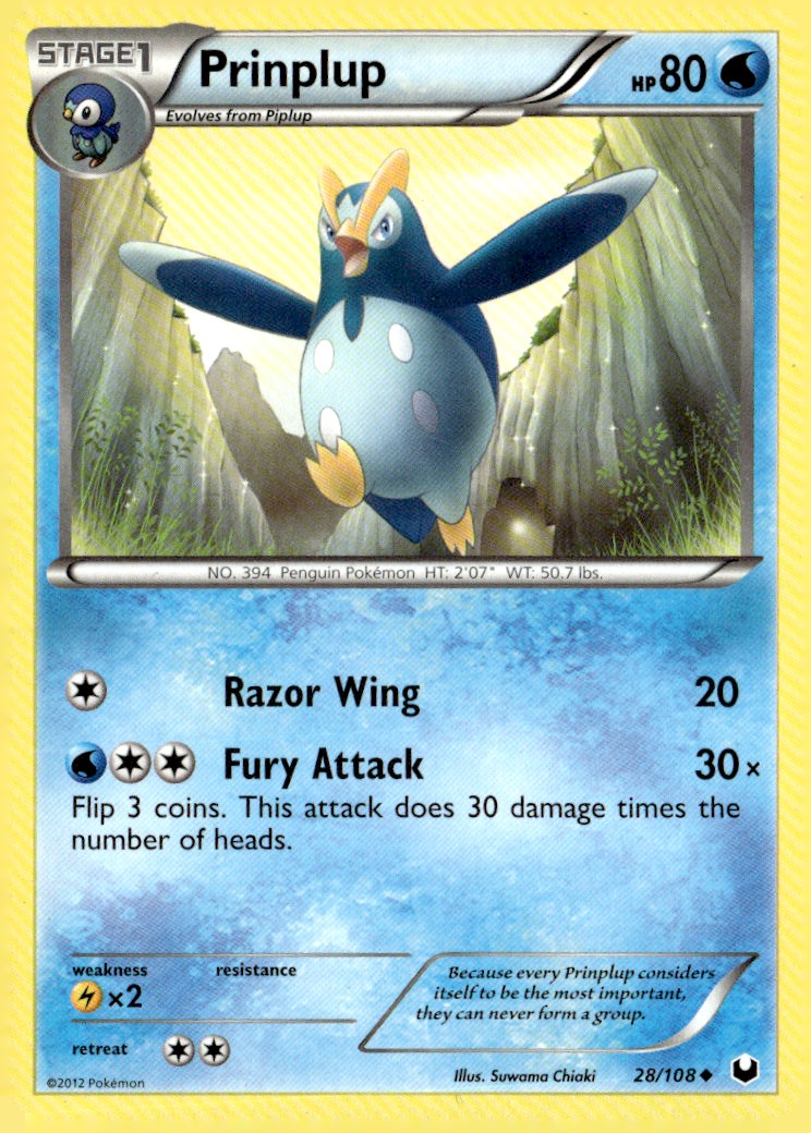Prinplup Uncommon Dark Explorers 28/108 Pokémon TCG