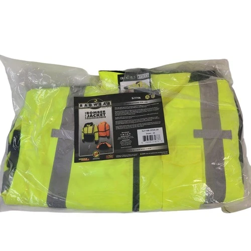 NEW Radians Hi-Vis Green Bomber Jacket Sz 2X Removable Liner ANSI/ISEA Class 3 video thumbnail