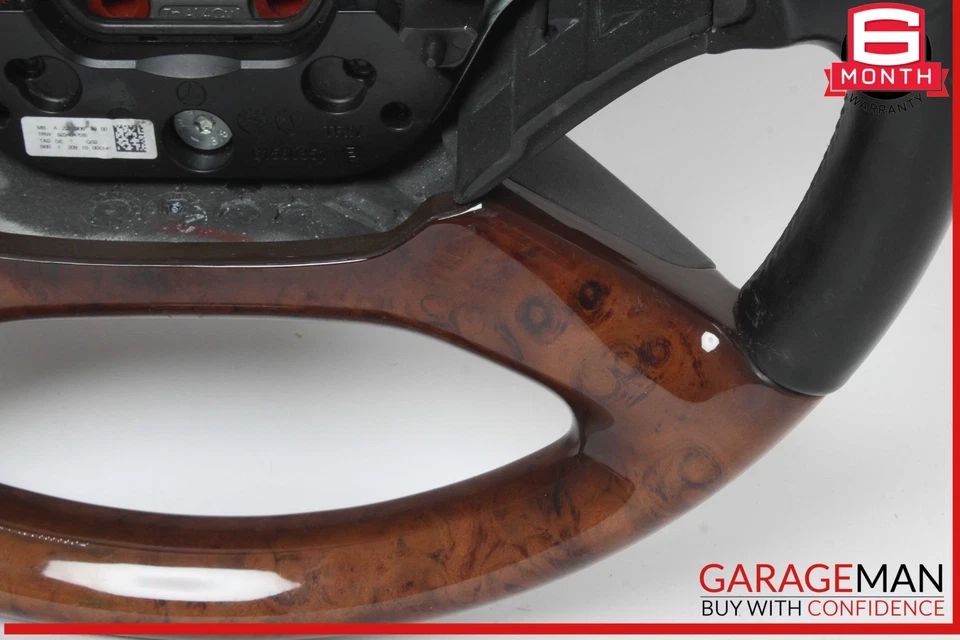 Рулевое колесо 10-14 Mercedes W221 S400 S600 с подрулевыми переключателями черное дерево изготовитель оборудования - Изображение 4 из 4