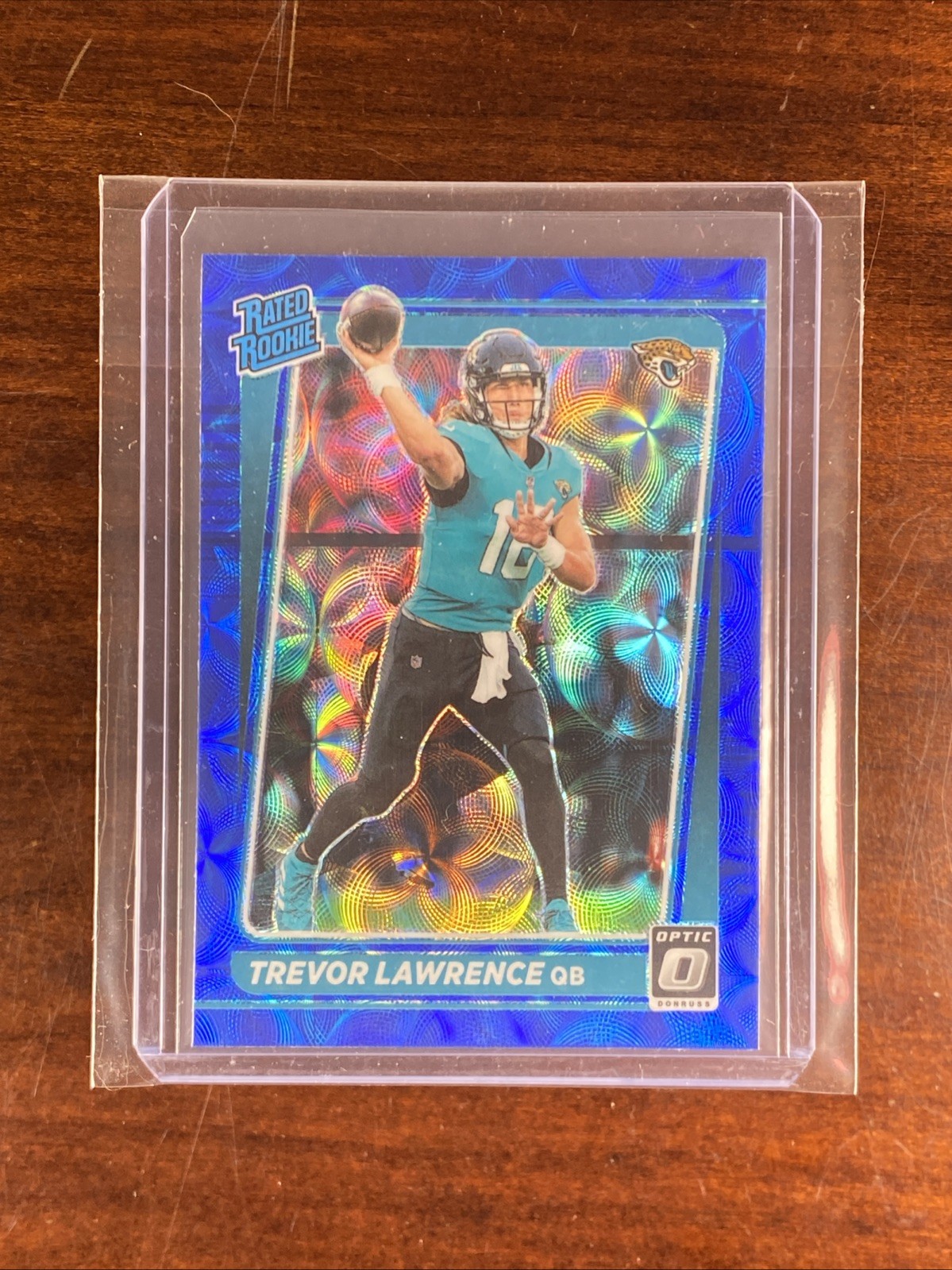2021 Donruss Optic Trevor Lawrence #201 Blue Scope Prizm Rookie RC Jaguars